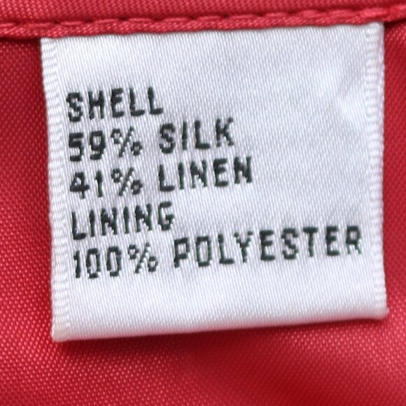 Vintage Talbots Petite Nantucket Red Silk Linen High Rise Classic Trouser Pants - Picture 4 of 4